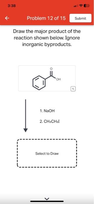 Solved Draw the major product of the reaction shown below. | Chegg.com