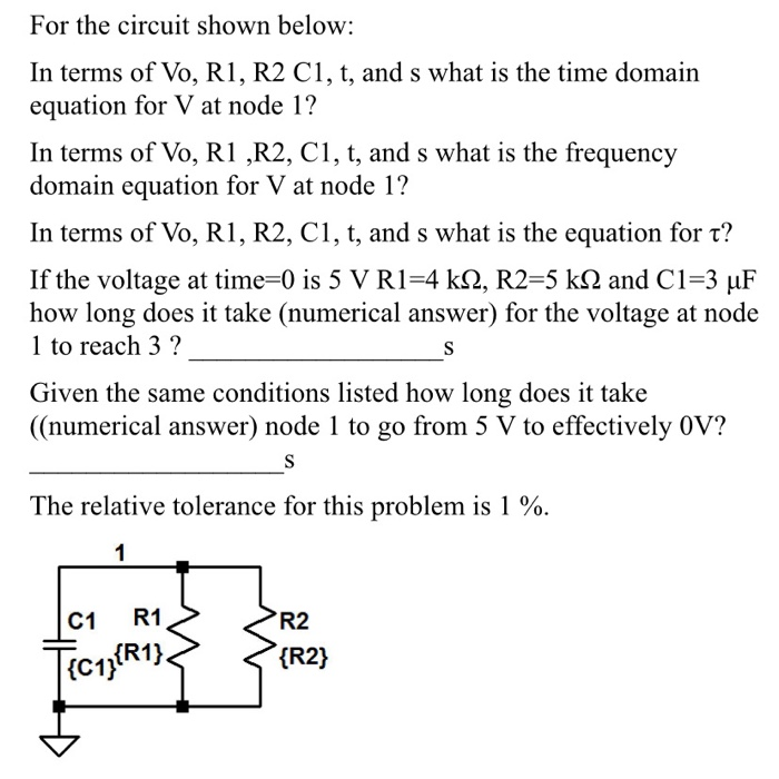 Solved For the circuit shown below: In terms of Vo, R1, R2 | Chegg.com