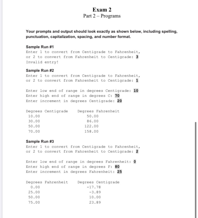 Solved Exam 2 Part 2 Programs Program #2 Introduction: Use | Chegg.com