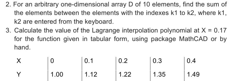 Solved 2. For an arbitrary one-dimensional array D of 10 | Chegg.com