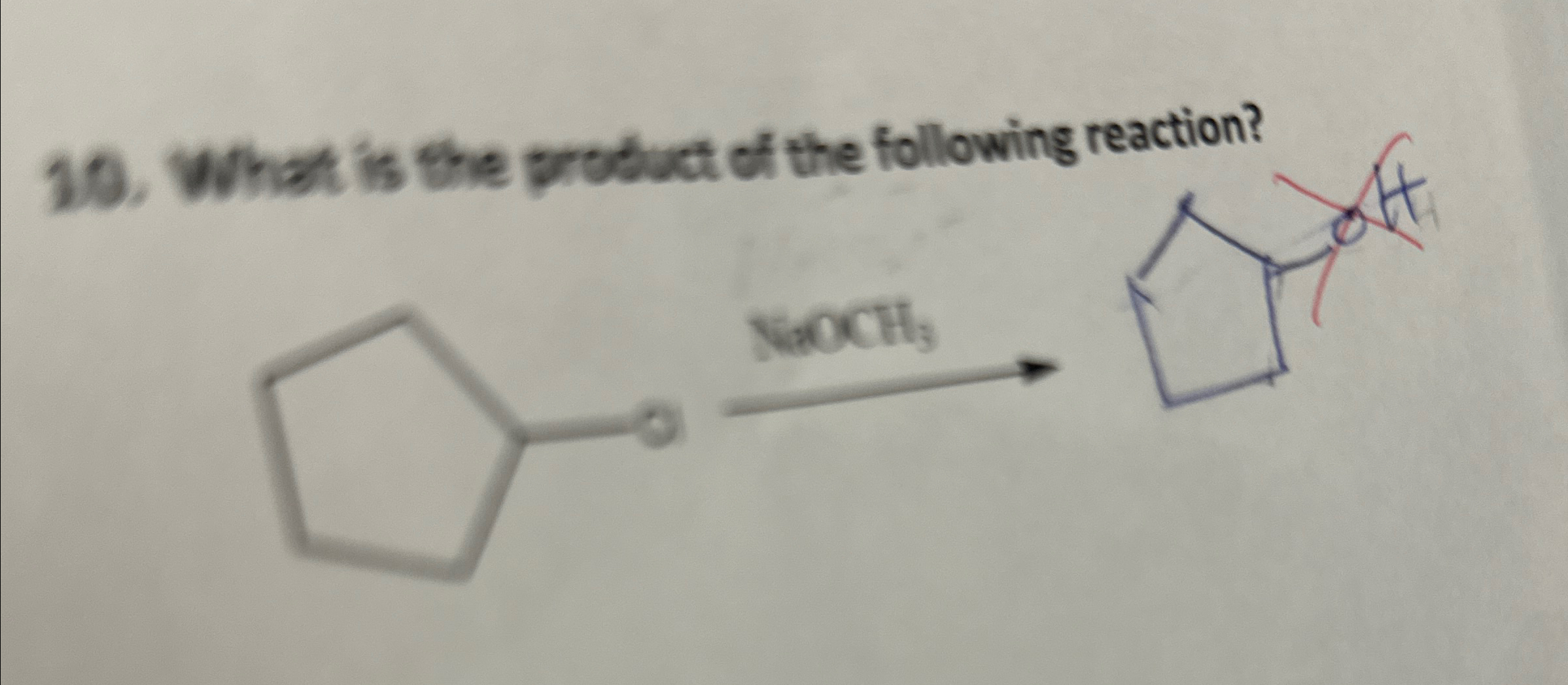 Solved What is the probuct of the following reaction?0→NaOCH | Chegg.com