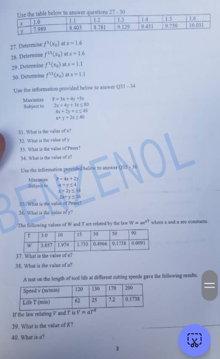Solved Use the table below to answer questions | Chegg.com