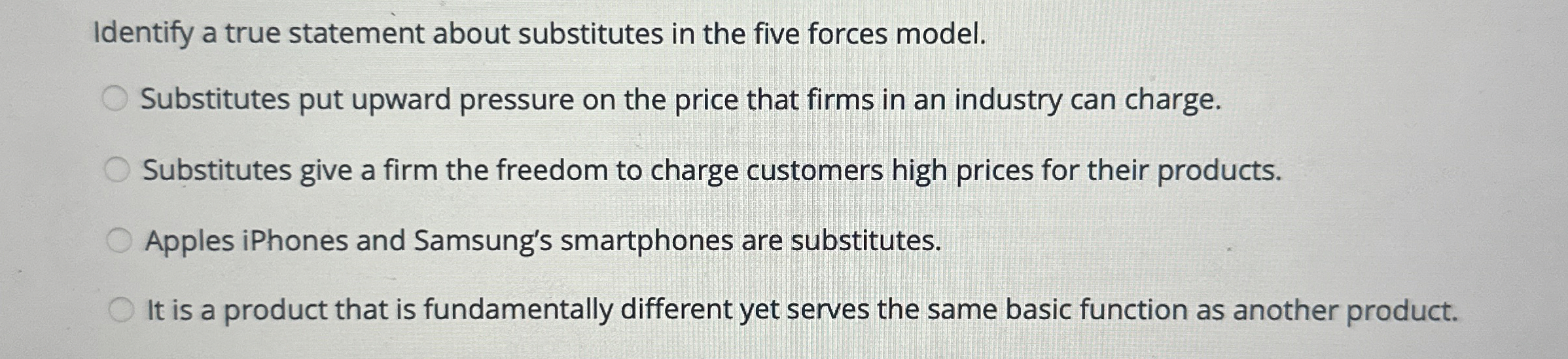 Solved 14. ﻿Identify a true statement about substitutes in | Chegg.com