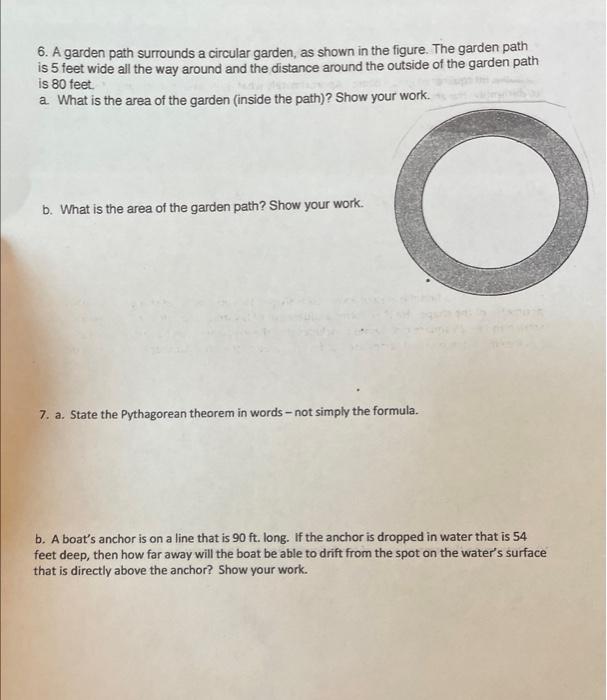 Solved 6. A garden path surrounds a circular garden, as | Chegg.com
