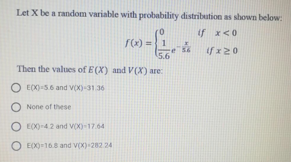 Solved Let X Be A Random Variable With Probability | Chegg.com