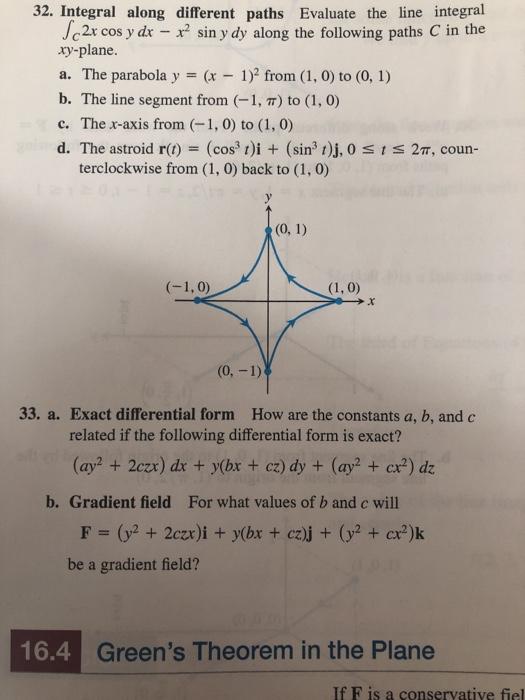 Solved 32 Integral Along Different Paths Evaluate The Li Chegg Com