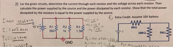 Solved 2) For the given circuits, determine the current | Chegg.com