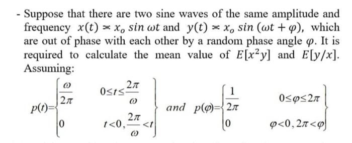 Solved Suppose that there are two sine waves of the same | Chegg.com