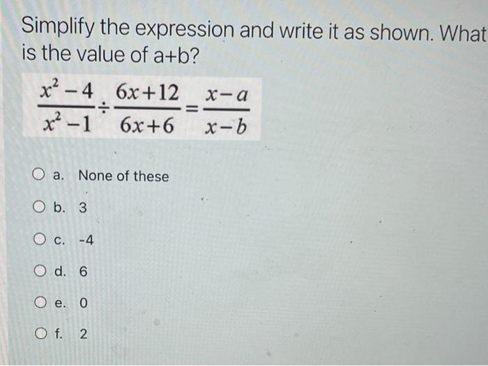 Solved Simplify the expression and write it as shown. What | Chegg.com