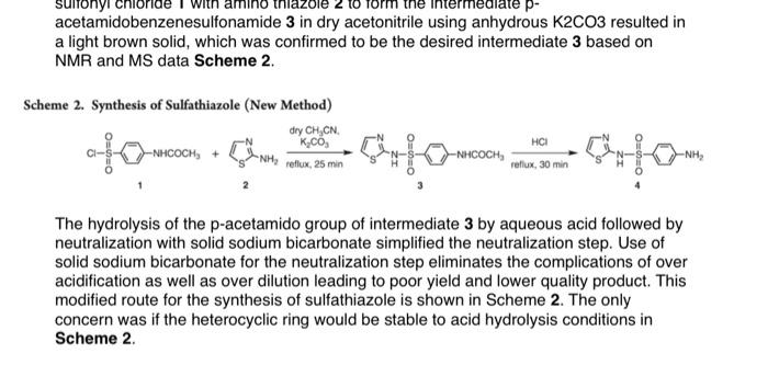 Solved Using Experiment For Synthesis Of Sulfathiazole What Chegg Com