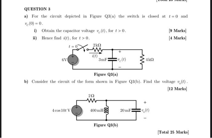 Solved QUESTION 3 a) For the circuit depicted in Figure | Chegg.com