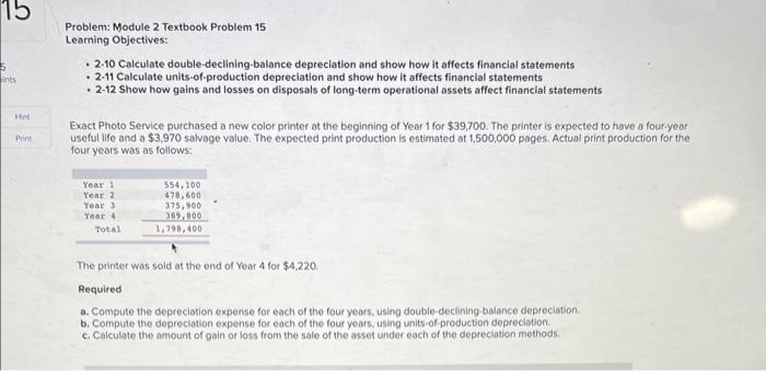 Solved Problem: Module 2 Textbook Problem 15 Learning | Chegg.com