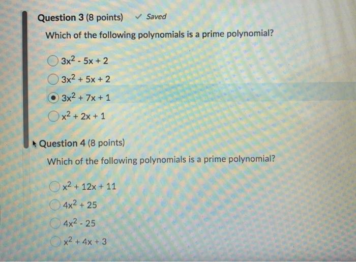 Solved Question 3 (8 Points) ✓ Saved Which Of The Following | Chegg.com