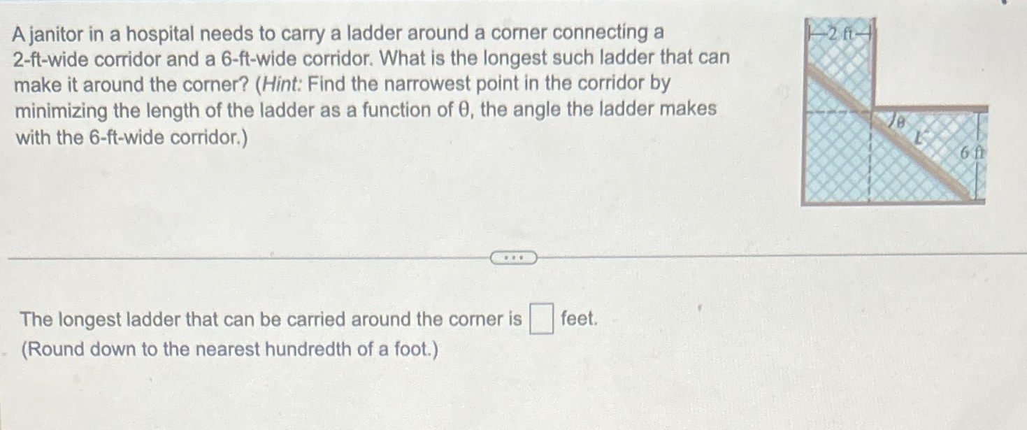 Solved A janitor in a hospital needs to carry a ladder | Chegg.com