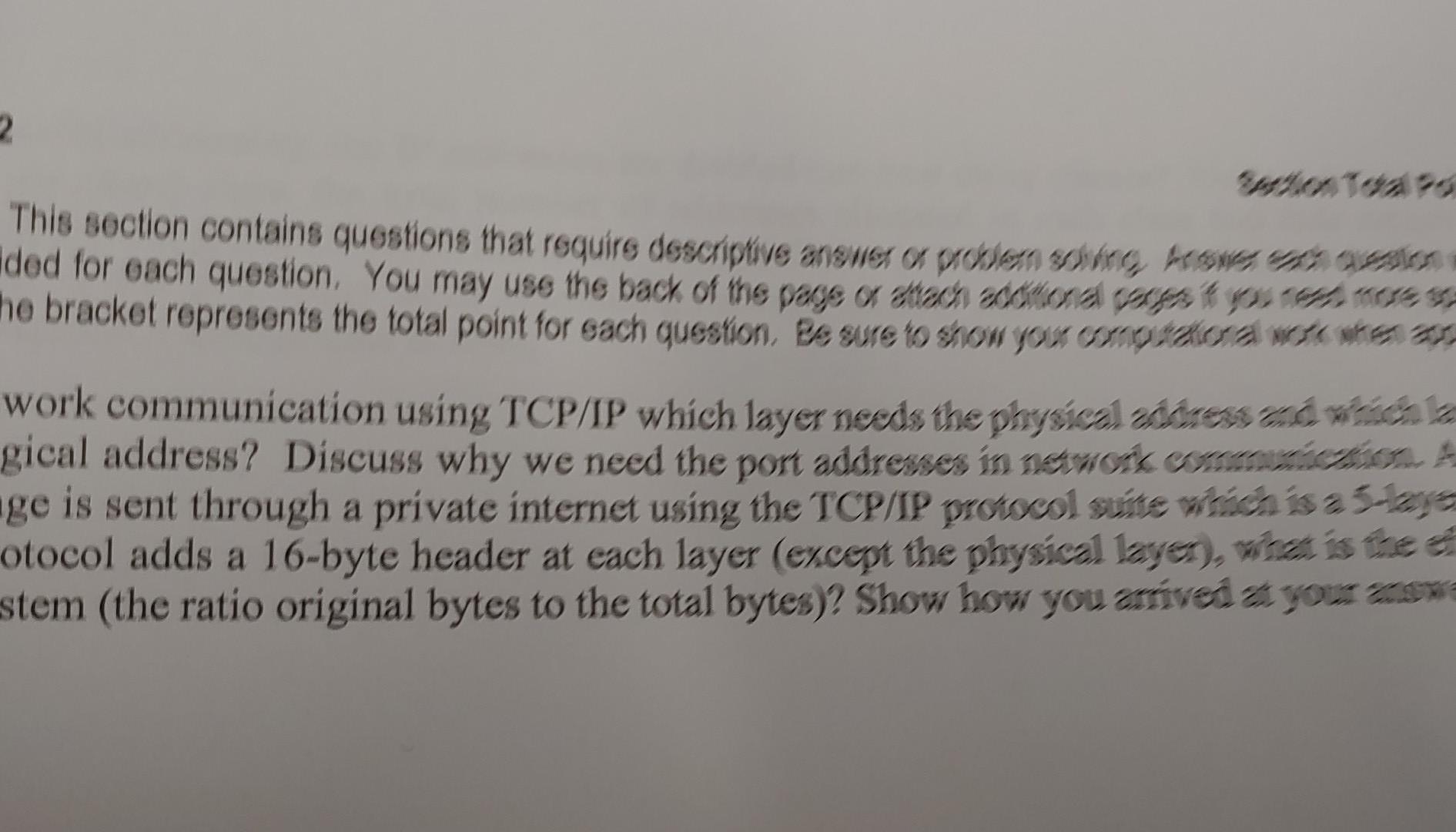 Solved the network layer adds a header with a logical | Chegg.com
