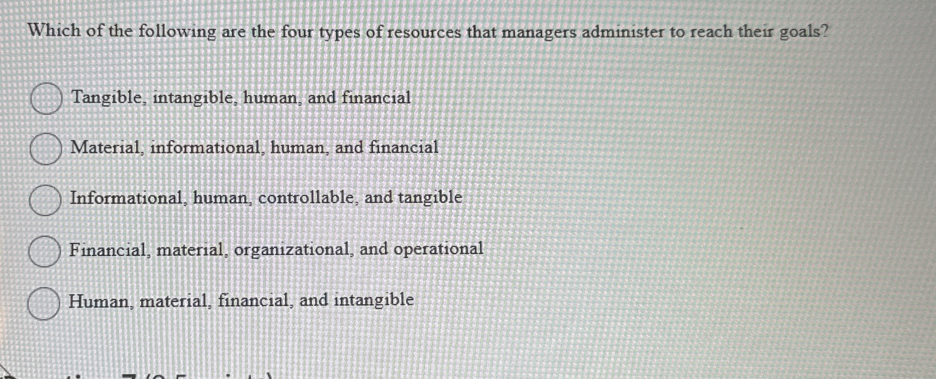 Solved Which of the following are the four types of | Chegg.com