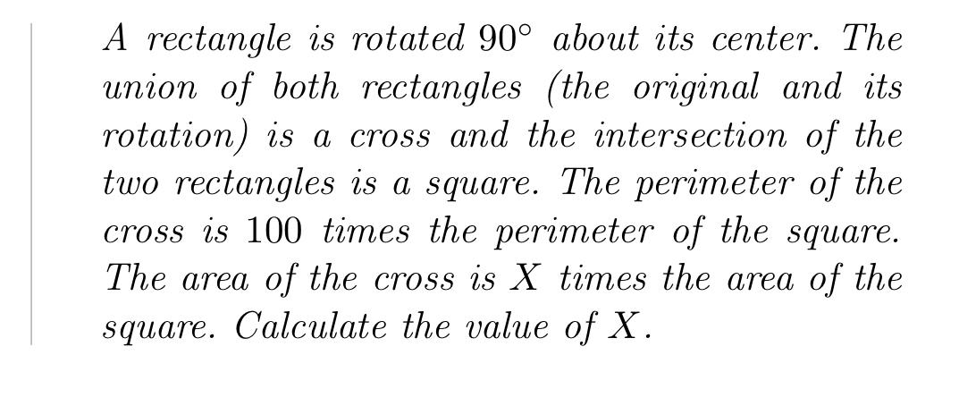 Solved A rectangle is rotated 90° ﻿about its center. The | Chegg.com