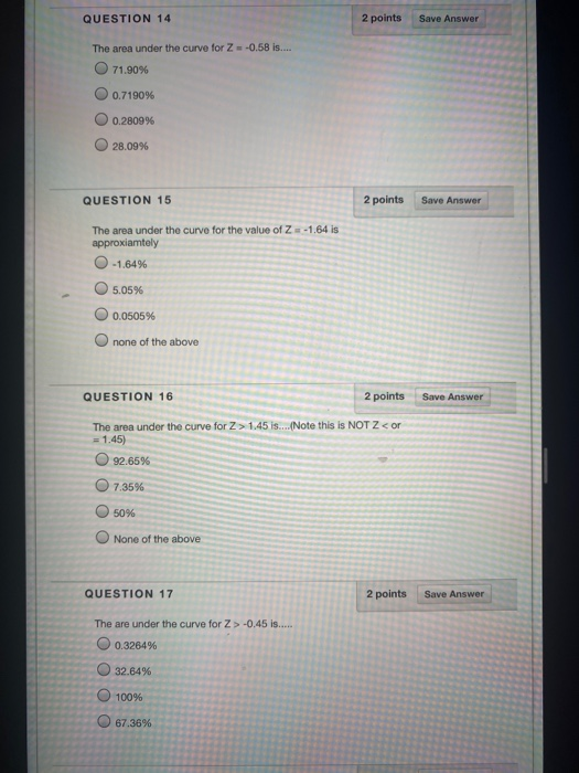 Solved QUESTION 7 2 points Save Answer The Normal | Chegg.com