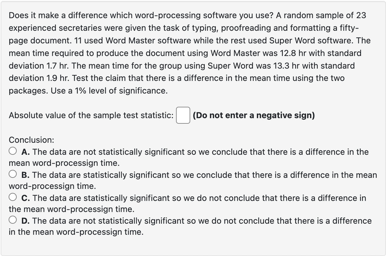 Solved Does it make a difference which word-processing | Chegg.com