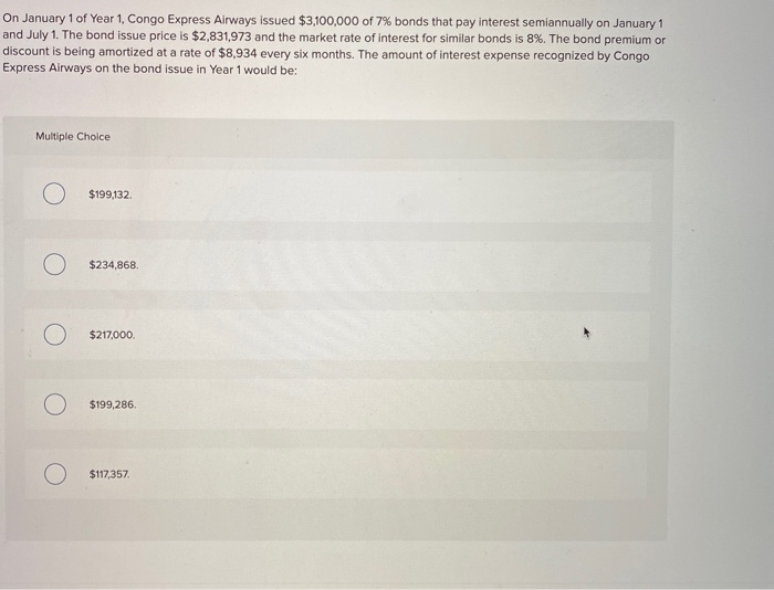 Solved On January 1 of Year 1. Congo Express Airways issued