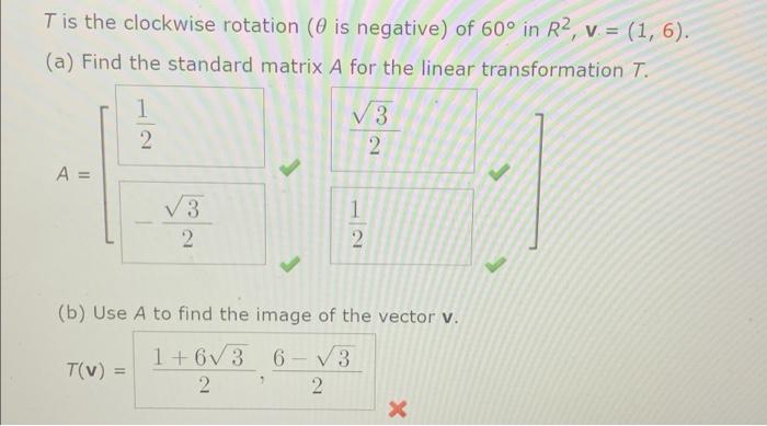 Solved Tis the clockwise rotation (O is negative) of 60° in | Chegg.com