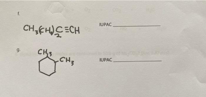 Solved F. Iupac Ch,ch). Cech G. Ch3 & Ch₃ Iupac 