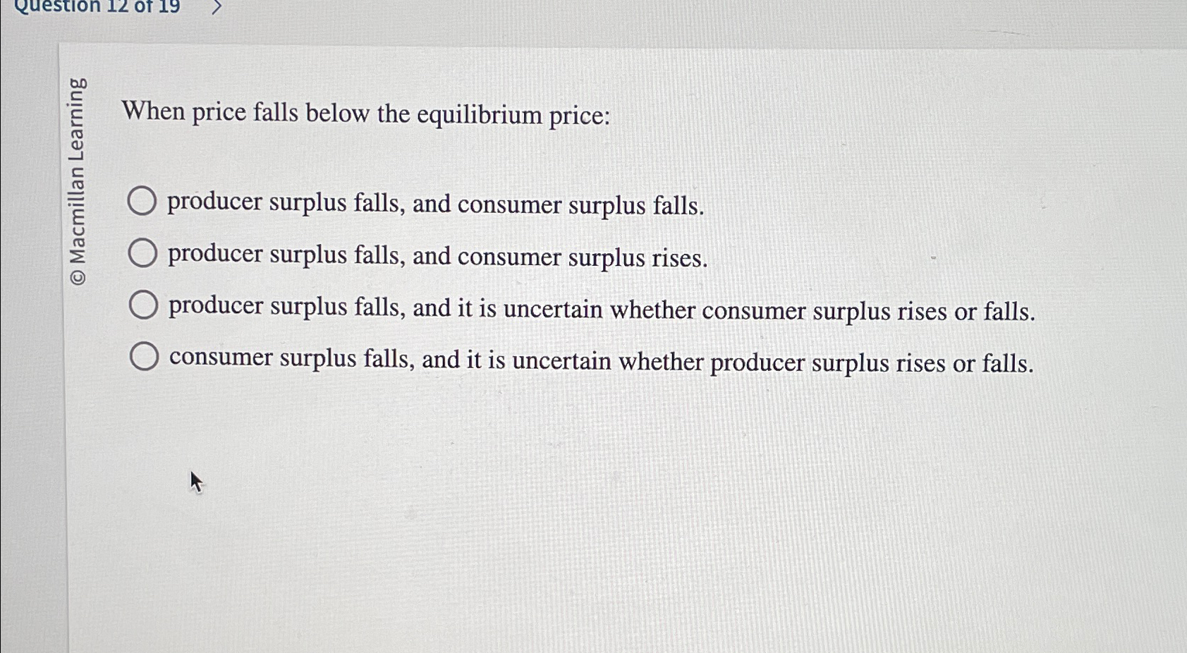 Solved Producer Surplus Falls, And Consumer Surplus | Chegg.com