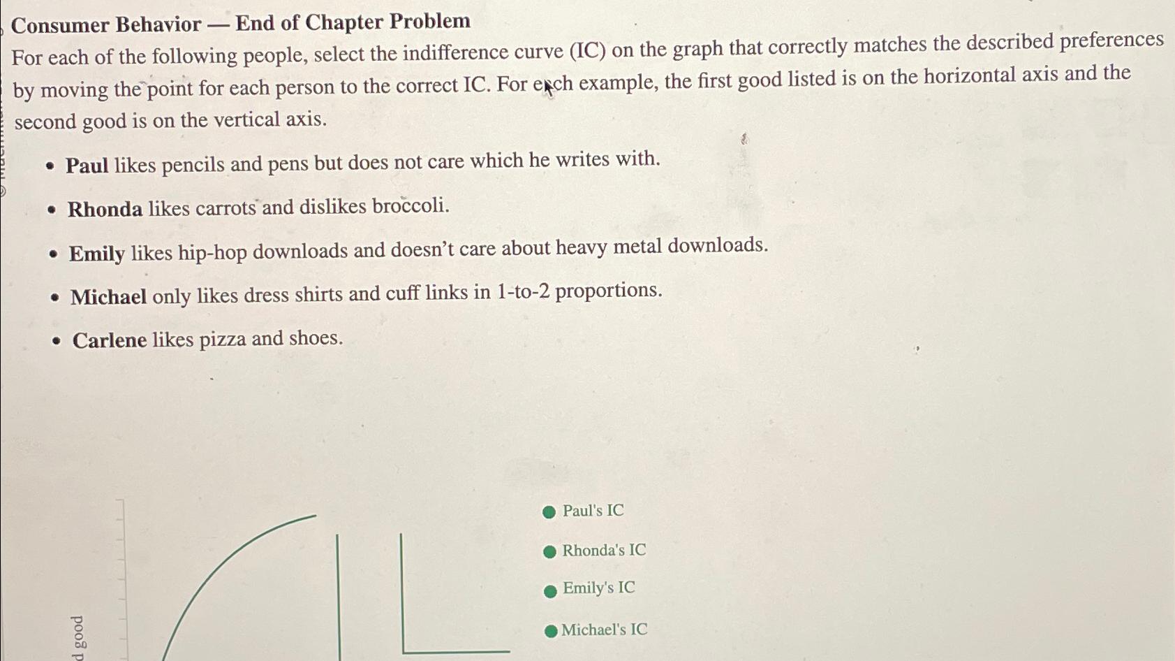 Solved Consumer Behavior - ﻿End Of Chapter ProblemFor Each | Chegg.com