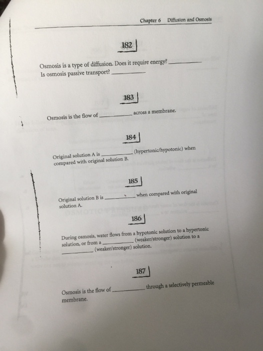 Solved Diffusion and Osmosis DIFFUSION If a bottle of | Chegg.com