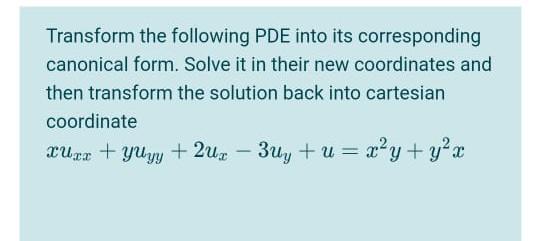transform pde to canonical form