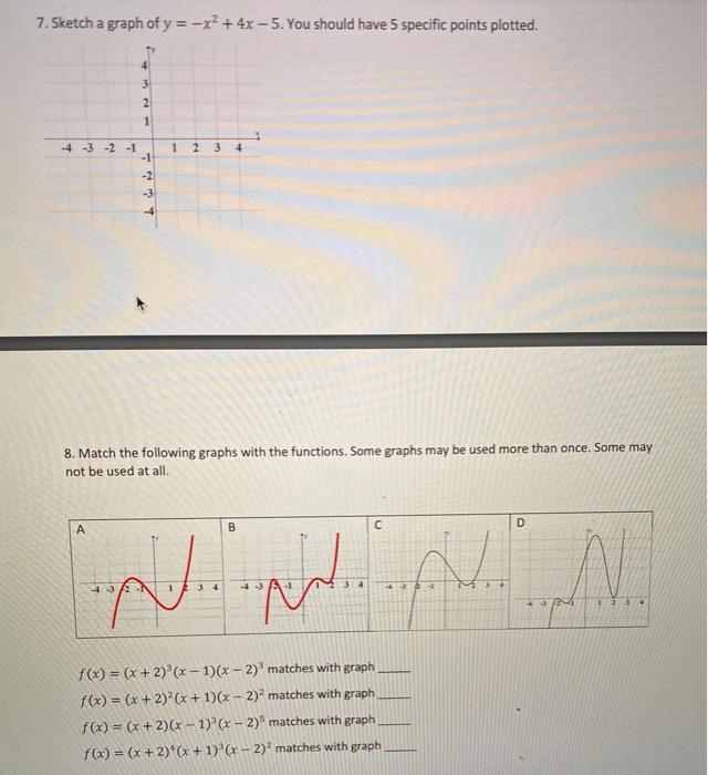 7 Sketch A Graph Of Y X2 4x 5 You Should Chegg Com