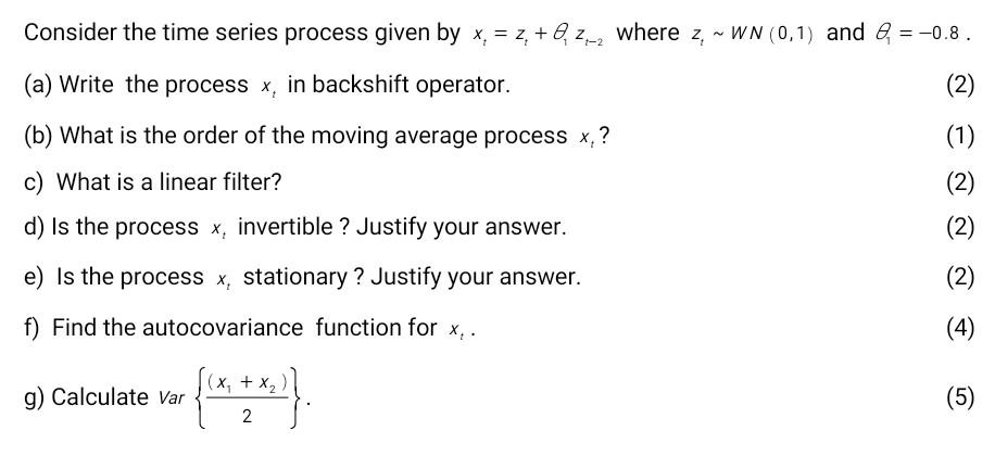 Solved Consider the time series process given by | Chegg.com