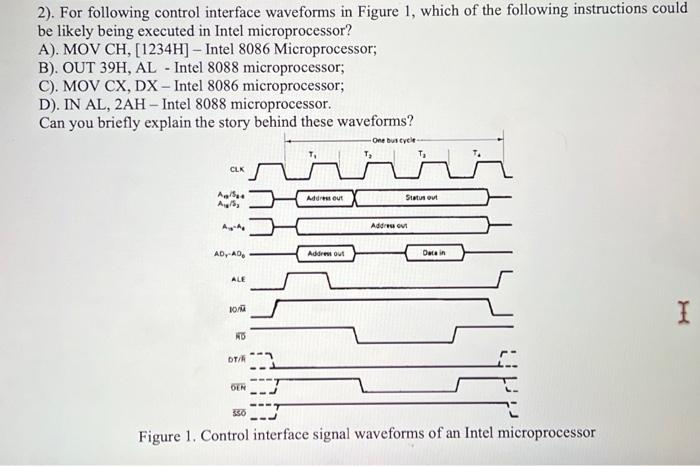 Solved 2). For following control interface waveforms in | Chegg.com