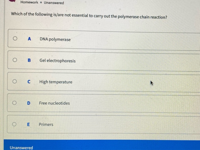 Solved Question 107 Homework. Unanswered Which of the | Chegg.com