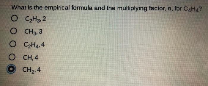 Solved What is the empirical formula and the multiplying Chegg