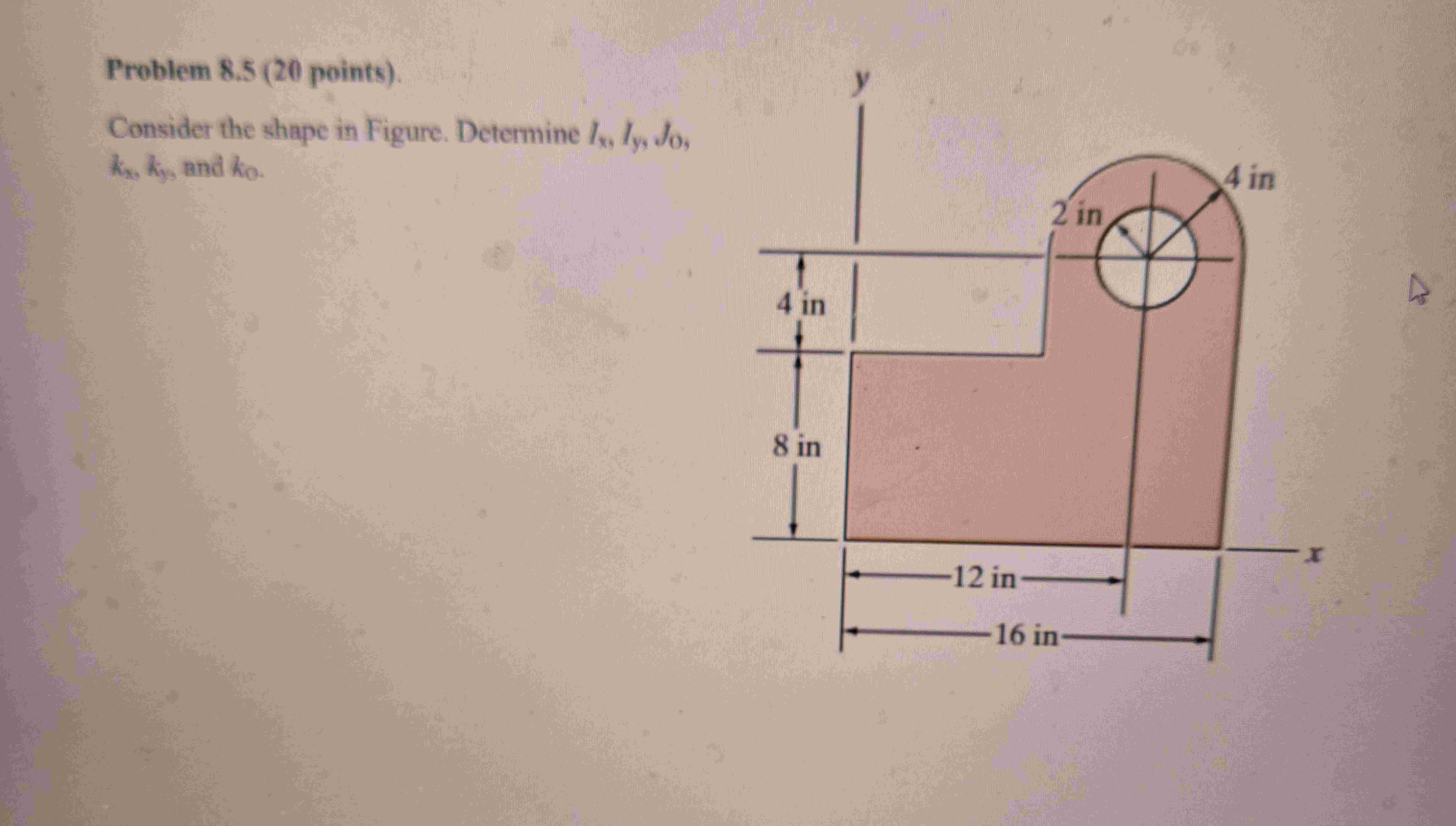 Solved by an EXPERT Problem 8.5 (20 ﻿points).Consider the shape in ...