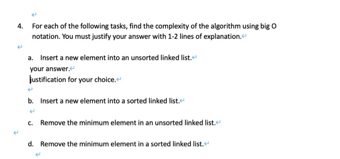 Solved 4. For Each Of The Following Tasks, Find The | Chegg.com