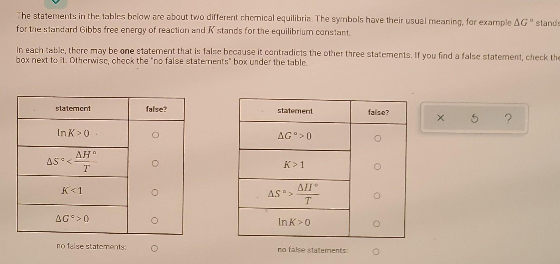 Solved The Statements In The Tables Below Are About Two | Chegg.com