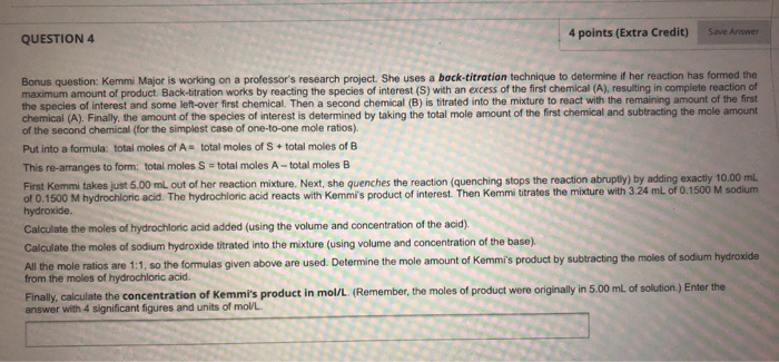 Solved QUESTION 4 4 Points (Extra Credit) Save Answer Bonus | Chegg.com