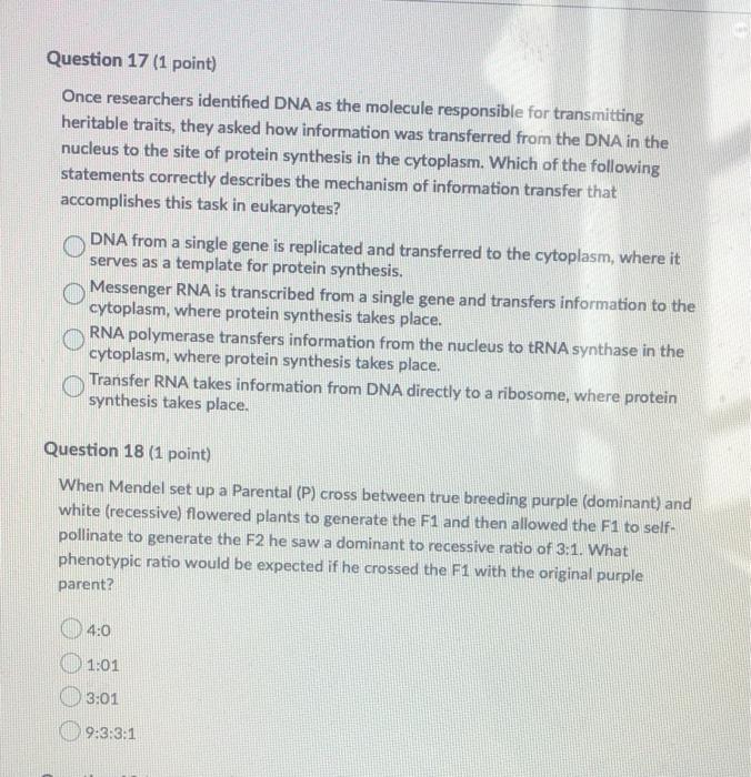 Solved Question 17 (1 point) Once researchers identified DNA | Chegg.com