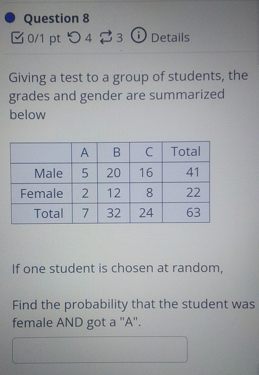 Solved Giving a test to a group of students, the grades and | Chegg.com