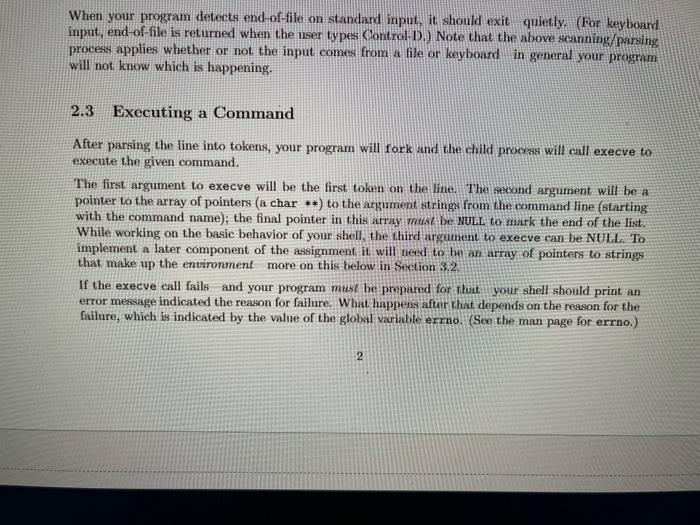 Solved This Section Describes The Basic Shell Behavior. | Chegg.com