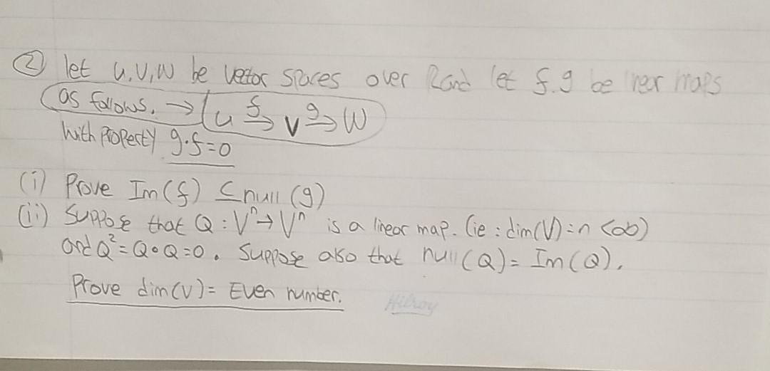 Solved linear algebra Vector spaces | Chegg.com