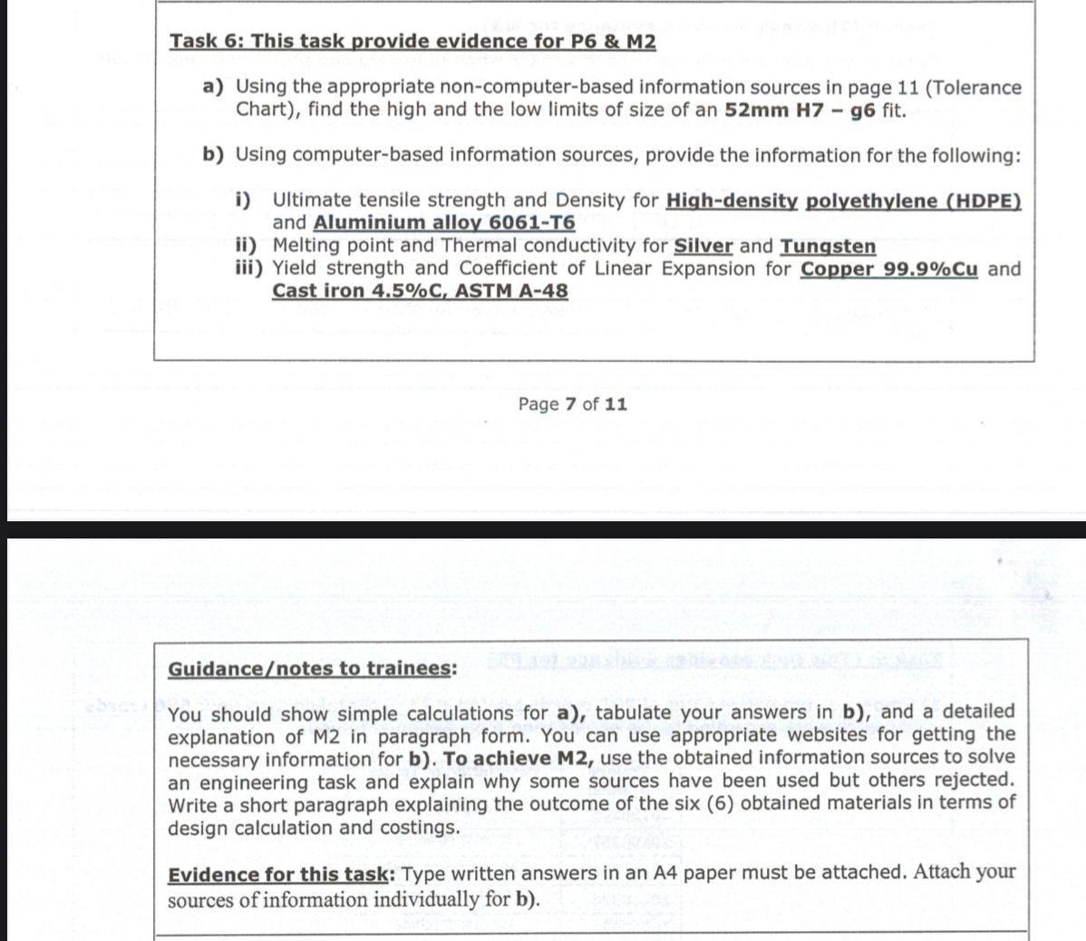 Task 6: This task provide evidence for P6 & M2 a) | Chegg.com
