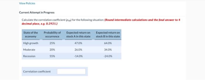 Solved Calculate the correlation coefficient (φAB) for the | Chegg.com
