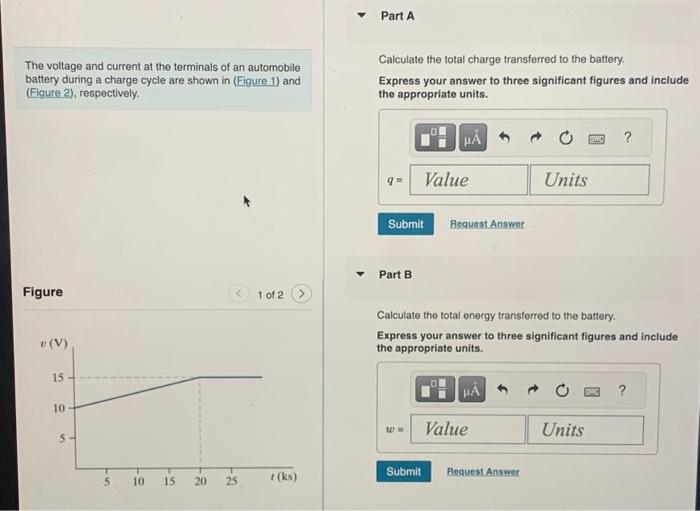 Solved The voltage and current at the terminals of an