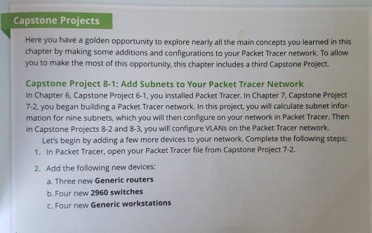 Capstone Projects Here you have a golden opportunity | Chegg.com