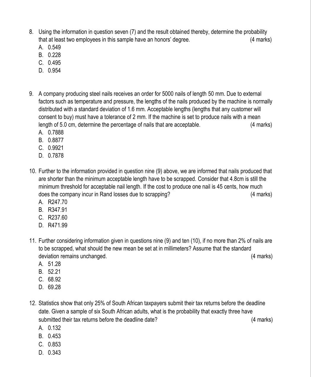 Solved Section A [100 Marks] Answer ALL the questions in | Chegg.com