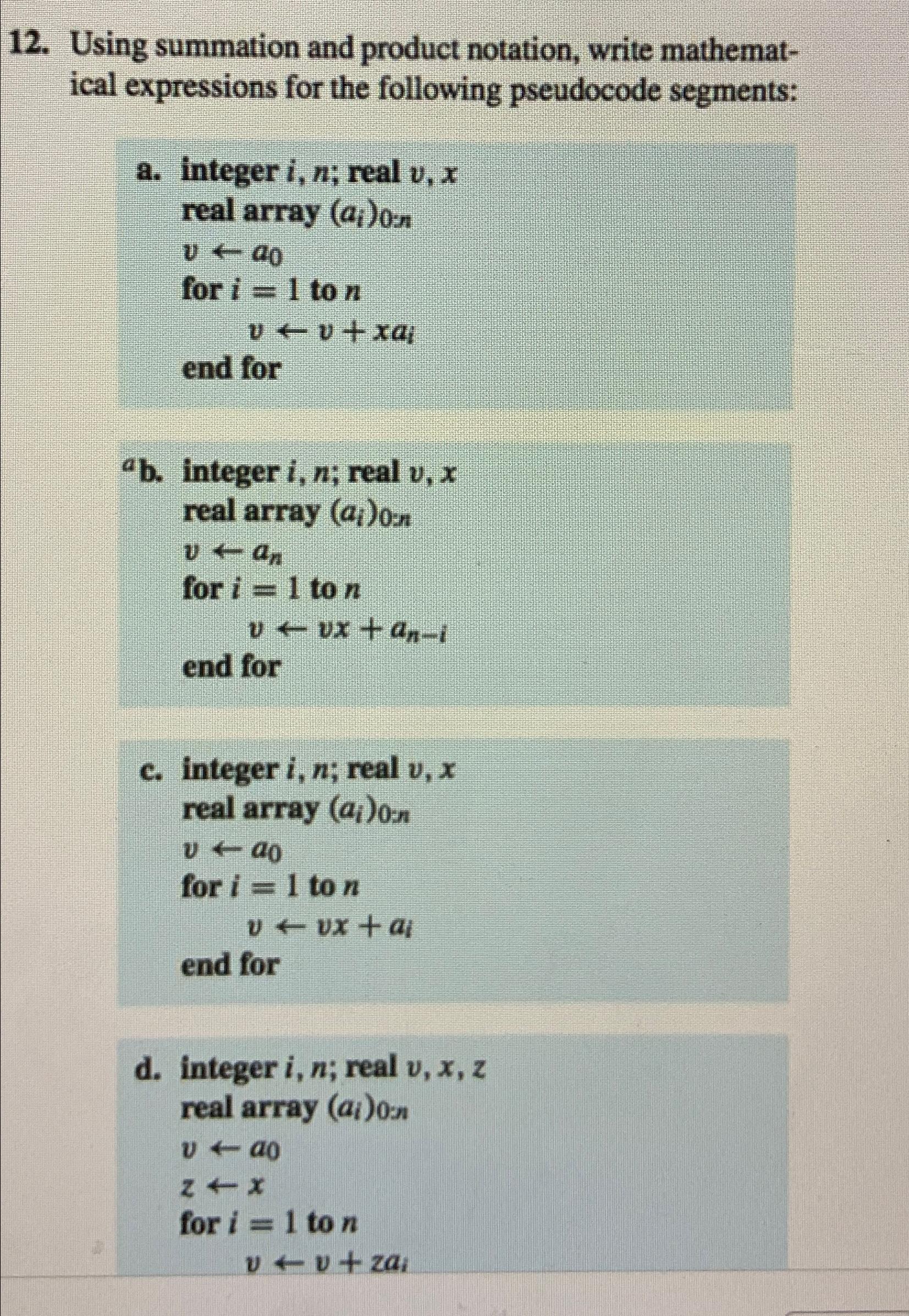 Solved Using summation and product notation, write | Chegg.com