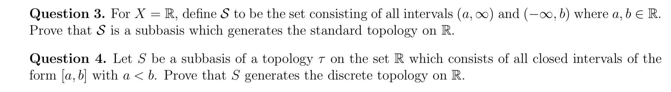 Solved Question 3. ﻿For x=R, ﻿define S ﻿to be the set | Chegg.com